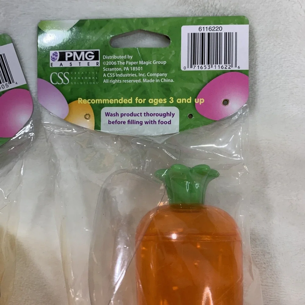 2006 Dudley's Easter Egg Hunt Vtg Candy Containers Holders Carrots Chicks‎ NEW - Picture 13 of 16